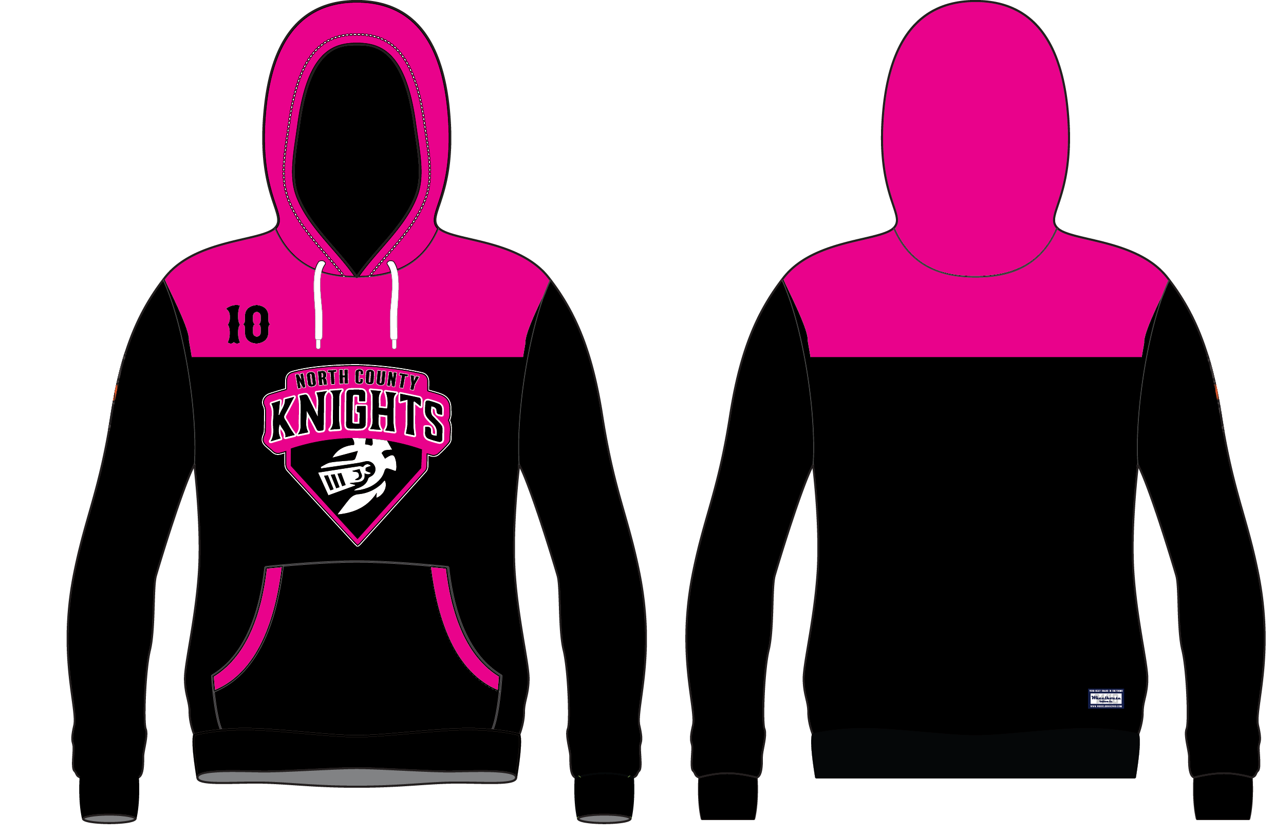 Knights Cotton Hoodie w/ Twill Crest - 2 tone