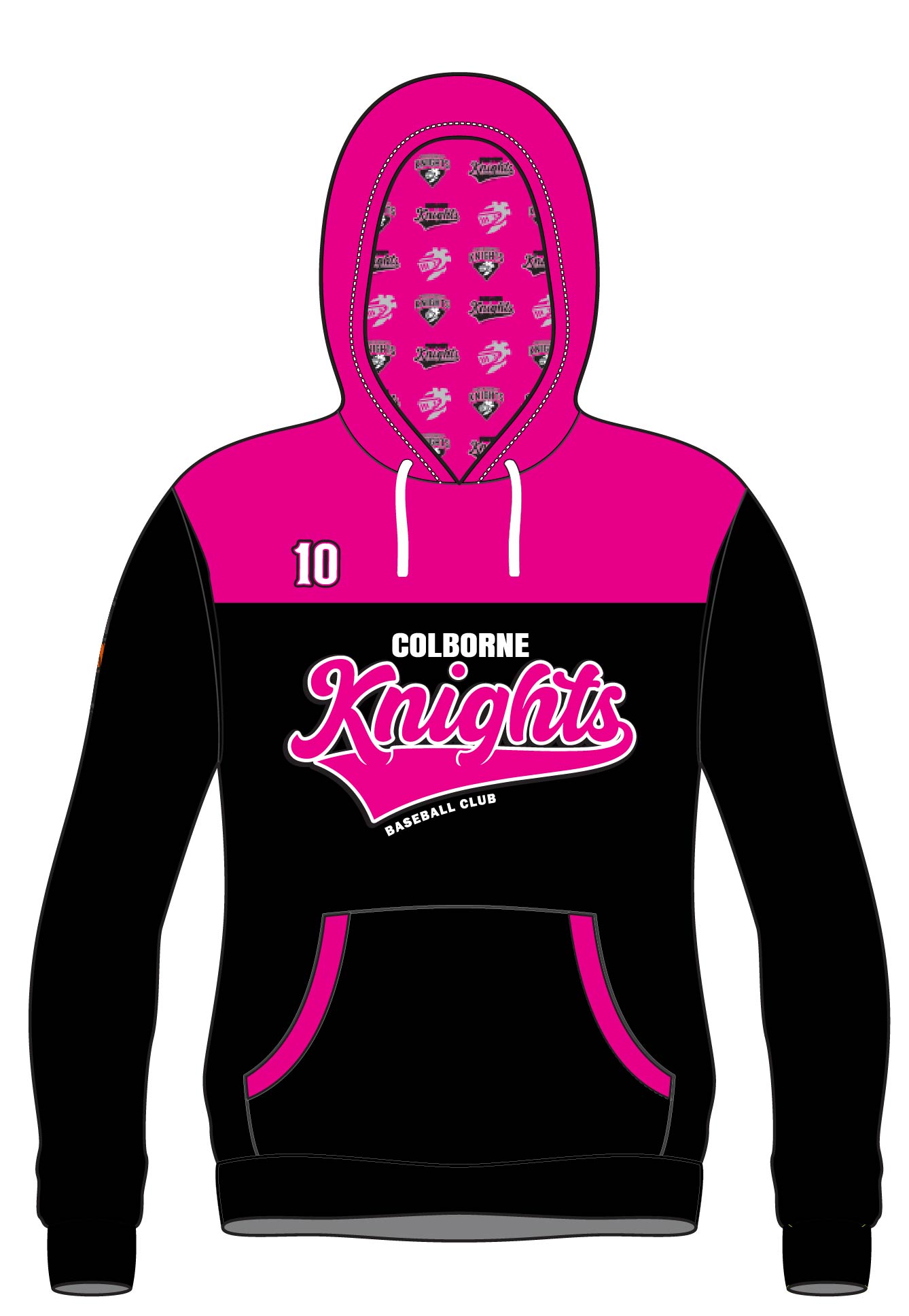 Knights Cotton Hoodie w/ Twill Crest - 2 tone
